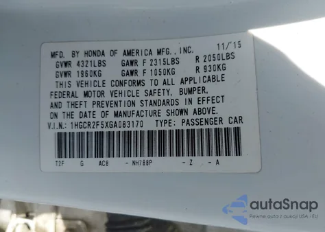 2016 Honda Accord Sport from USA, damaged, VIN 1HGCR2F5XGA083170